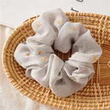 Star Chiffon Hair Scrunchies Women Elastic Rubber Hair Bands Girl Ponytail Holder Hair Ties Ropes Hair Accessories