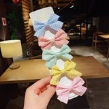 New Girls Cute Plaid Print Star Hairpins For Kids Children Sweet Headband Hair Clips Barrettes Fashion Bow