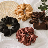 Satin Silk Solid Color Scrunchies Elastic Hair Bands 2021 New Women Girls Hair Accessories Ponytail Holder Hair Ties