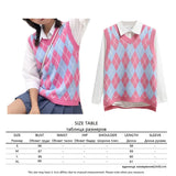 Sweater Vest Women Black Sleeveless Plaid Knitted Crop Sweaters Casual Autumn Preppy Style 2020 tops V Neck