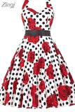 Women Polka Dot Dress Big Swing Vestidos Retro Robe Casual Prom Rockabilly Party Dress 50s 60s Pinup Vintage