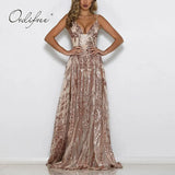 2022 Summer Women Long Party Dress Spaghetti Strap Transparent Mesh Maxi Sexy Backless Gold Sequin