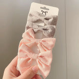 Pcs/set Cotton Linen Leopard Printed Bowknot Hair Clips For Cute Girls Barrettes Safty Hairpins Headwear Kids Hair