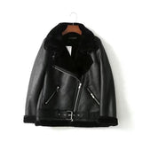 A Large Number Of Women's Fur Coat Women Long Locomotive Lapel Loose Leather