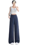 Silk Linen Suit Pants Women Summer Thin Narrow Version Of Ice Silk Cotton Broad Leg Mop