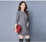 Zingj Korean Version Of The Long Round Collar Long Sleeve Slim Sleeve Knit Bottom Shirt Autumn And Winter New Pure Color Sweater Female Tide-Outfit