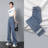 Zingj Wide-Leg Jeans For Women's 2024 New Looks Slim, Loose, Straight Pants-Outfit