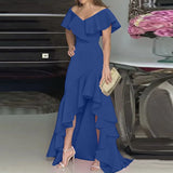 Women's Long Skirt Elegant V-neck Irregular