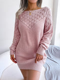 Wind Shooting Autumn And Winter Fashion Hollowed Out A Long-Sleeved Sweater Skirt Explosion