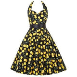 Print Vintage Dress Women 2021 Summer Pin Up Sundress 50s 60S Rockbility Robe Femme Sexy A-Line Party Dress Vestidos