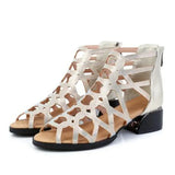 Woman Sandals Shoes Sandalias Mujer 2021 Summer Genuine Leather High Heels Slip on Bling Fashion Gladiator Shoes