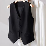 Vest Women's Vest Wearing 2025 Autumn Dress New Top Without Sleeves Short Shoulder Jacket