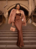 Women Maxi Bodycon Dress 2023 New Arrivals Lined Pink Spaghetti Strap Dress Sexy Celebrity Club Night Party