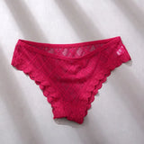 Women's Panties Mesh Lace Lingerie Temptation Low-waist Panties Transparent Hollow Out Briefs Women's Underwear