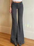 Grey Vintage Pleated Flared