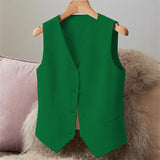 Suit Vest Young Vest Spring And Autumn New Repair Women Black Short Female Horse Clip