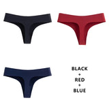 3Pcs/Lot Sexy Women Thongs G String Seamless Panties Low-Rise T-back Comfortable Lingerie Female Underwear Drop