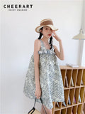 Silver Jacquard Ball Gown Tank Dress For Women 2022 Summer Floral Patch Mini Babydoll Dress Designer