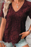 Lace Blouse Women Fashion Short Sleeve Summer Sweet Hollow Out White Shirt Women Tops Casual Loose Clothing Blusas