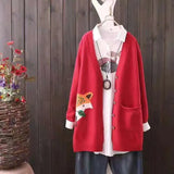 cardigan women's long-sleeved V-neck fashion loose western style casual all-match sweater spring and autumn