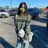 Patchwork Striped Knit SweaterOutfit