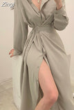 French Korean Style Design Long Shirt Dress Elegant Waist Lace Harajuku Dresses for Women Party Autumn 2023 New