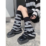 Zingj Y2k Subculture Jk Socks Female Black Long Leg Socks Knit Socks Set Star Leg Set Hot Girl Heap Pile Tide-Outfit