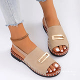 Loose With Flat Sandals Women's Cloth With Buckle Toe Beach Cold