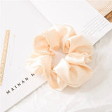 Satin Silk Solid Color Scrunchies Elastic Hair Bands 2021 New Women Girls Hair Accessories Ponytail Holder Hair Ties
