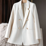 And Autumn Small Suit Jacket Women 2025 New Korean Version Of Loose Leisure Net Red Coffee-Color Suit Women's