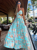 New Bohemia Style Printed Swimwear Cover-ups Boho Loose Beach Dress Cover Up Swimsuit Women New Bikini Summer