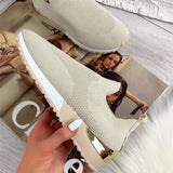 Spring Knitting Socks Shoes Women 2022 Mesh Breathable Platform Sneakers Slip on Flat Casual Loafers Ladies Vulcanized