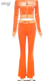 Velvet Casual Women Tracksuit 2 Piece Set Long Sleeve Zipper Sweatshirt Top+Bandage Straight Pants Female
