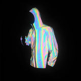 Men's And Women's Outdoor Sports Colorful Reflective Jacket Mesh Stitching Breathable Hooded Coat Cycling Clothing-Outfit