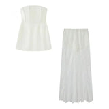 2025 New Women's Fashion Slimmed-Mear Breast-Wear Lace Skirt