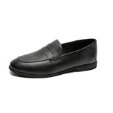 Zingj New Men's Leather Shoes Breathable Lazy Business Leisure One Foot Pedal Bean Shoes British Style Men's Shoes