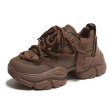 2025 New Simple Net Red Soft Bottom Dad Shoes Thick Bottom Small Tall Muffin Casual Shoes High