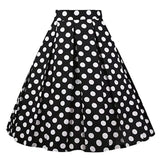 Vintage Women Midi Skirts High Waist Cotton 3XL 2022 Casual Streetwear Daily 60s Polka Dot Pinup Rockabilly