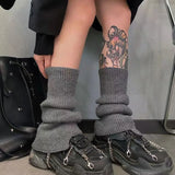 Zingj And Winter Lolita Pile Jk Pure Color Socks Cover Soft Waxy Warm Folding Leg Boot Cover Pile Leg Cover-Outfit