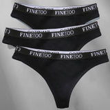 3PCS/Set M-XL Women's Thong Cotton Female Underpants Letter Waist Underwear Sexy Women's Panties Lingerie Thongs