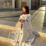 Eastern Arab Women's 2025 New Dubai Abaya Loose Flare-Sleeve Bow