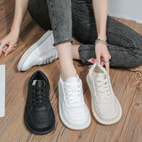 Zingj Wind Board Shoes Women 2024 Spring And Autumn New Soft Bottom Women's Shoes Lace Up Small White Shoes Women Fashion Light Casual Shoes Women-Outfit
