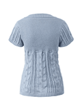 Buttoned Slit Tie Front Knit Top- Outfit