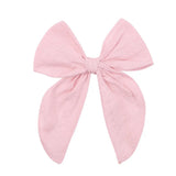 Solid Color Large Bowknot Hair Clips For Cute Girls Cotton Linen Handmade Hairpins Boutique Barrettes Kids Hair