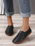 Fit Thick Sole Flats Korean Style Shoes For Women Cozy Leather Slip On Shoes Pregnant Woman Maternity Shoes Women's