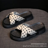 Zingj Summer New Round Polka Dot Slippers Women's Wear Korean Version Of Fashion Beach Shoes Female Net Red Ins Flat Sandals-Outfit