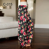 Spring Autumn Loose Beach Women's Pants Fashion Floral Print Drawstring Wide Leg Ladies Long Pants Sweatpants Plus