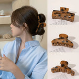 Women Girls Acetate Hair Clips Leopard Print Hair Claws Headband Hair Crab Clamp Square Claw Clip Hairpins Hair