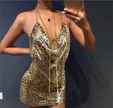 Backless y2k Metal Rhinestone Summer Dress women bodycon Night Club party mini ladies dresses vintage woman dress