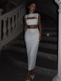 White Cut Out Midi Dress-Outfit